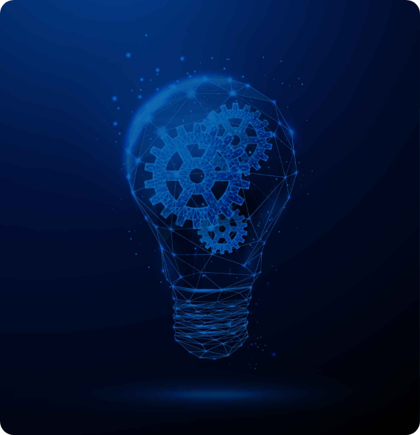 Lâmpada com engrenagens dentro