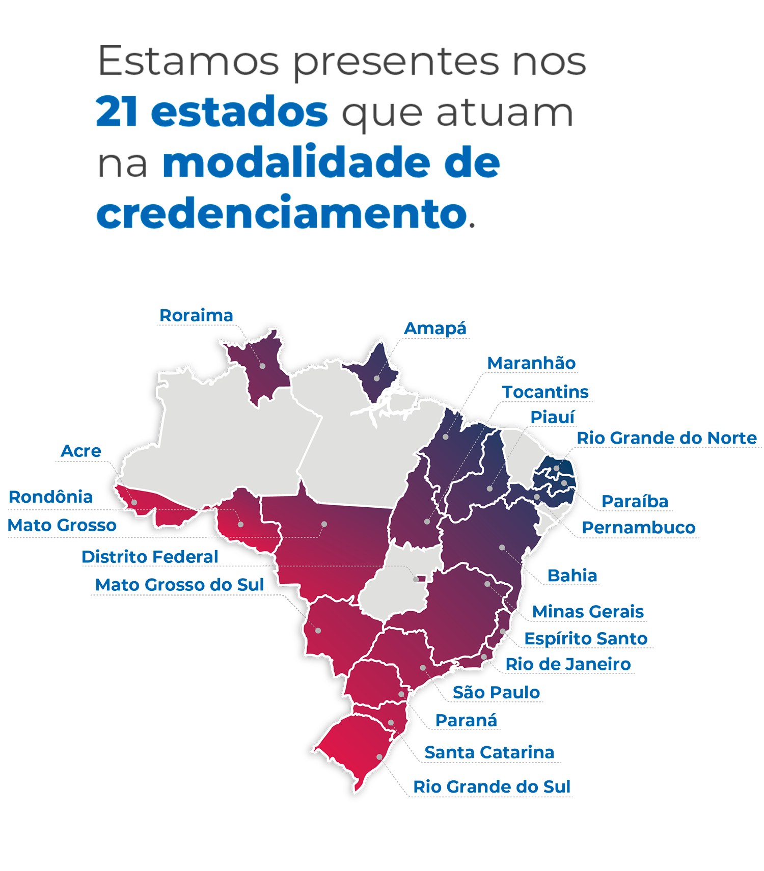 Atualmente, geramos resultados sustentáveis em 16 estados brasileiros