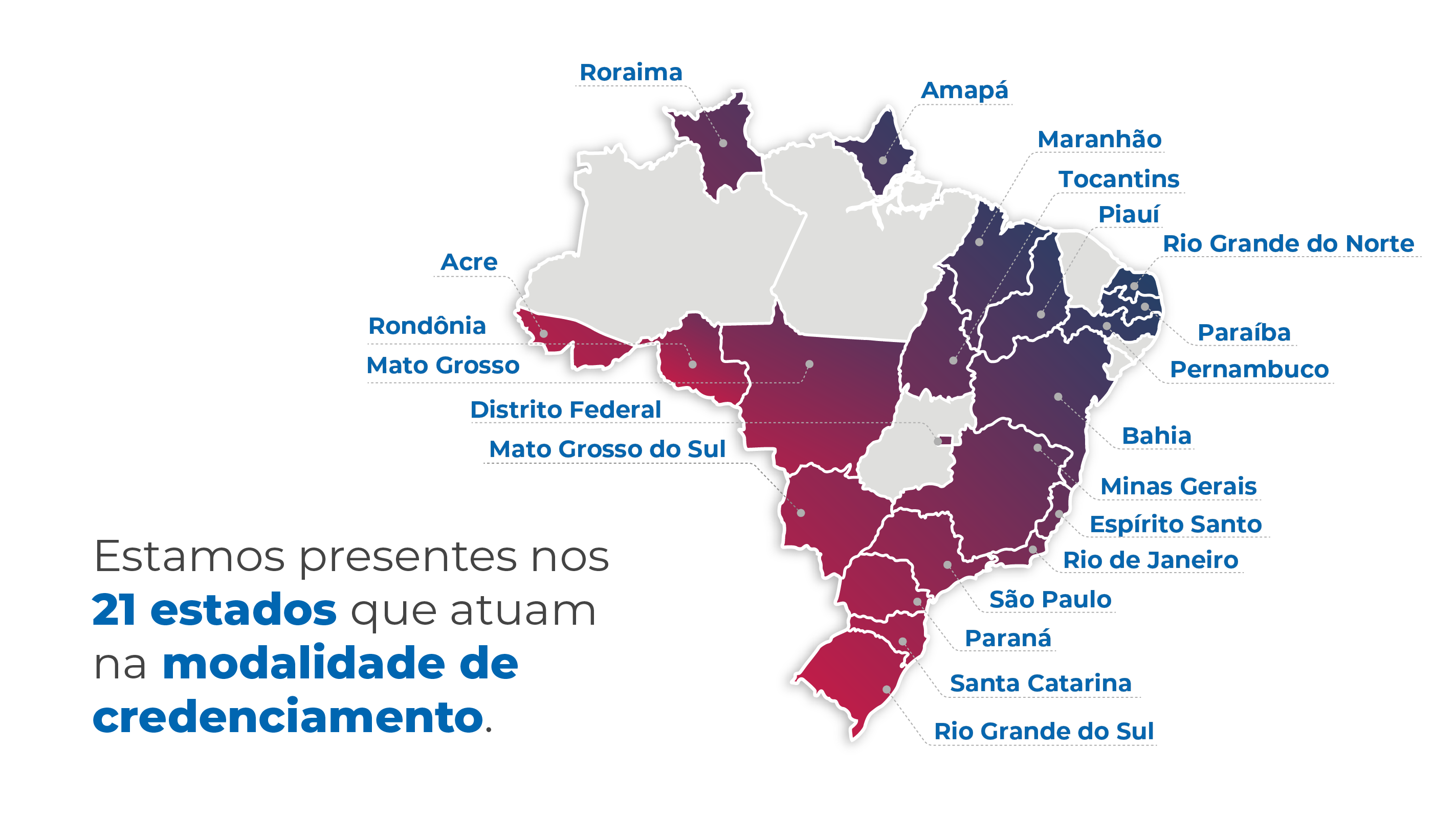 Atualmente, geramos resultados sustentáveis em 16 estados brasileiros